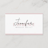 ミニマエレガントリストピンク白トレンディーメイクアップアーティスト 名刺 (裏面)