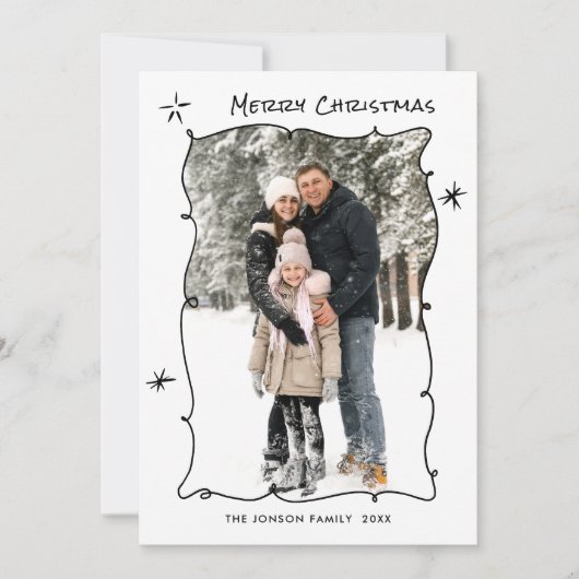 ミニマエレガントリストファンキーレトロクリスマスフォト シーズンカード (正面)