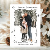 ミニマエレガントリストファンキーレトロクリスマスフォト シーズンカード