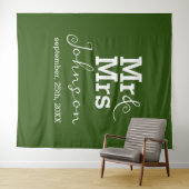 ミニマエレガントリストファーン結婚グリーン タペストリー (インサイチュ(横))