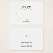 ミニマエレガントリストフェイク金ゴールドハートイヤリングカード (正面&裏面)