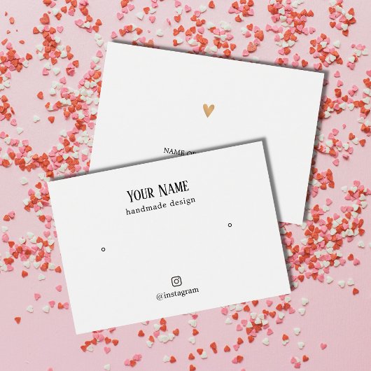 ミニマエレガントリストフェイク金ゴールドハートイヤリングカード