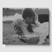 ミニマエレガントリストフォトブラック&ホワイト結婚ズ ゲストブック (正面)