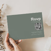 ミニマエレガントリストフォーマルグリーンウェディングRSVPカード 出欠カード