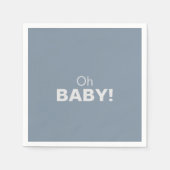 ミニマエレガントリストフォーマルブルーOhベビーシャワー スタンダードカクテルナプキン (正面)