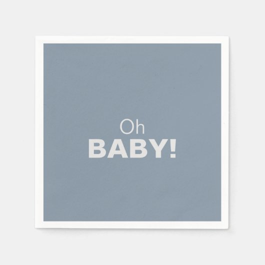 ミニマエレガントリストフォーマルブルーOhベビーシャワー スタンダードカクテルナプキン (正面)