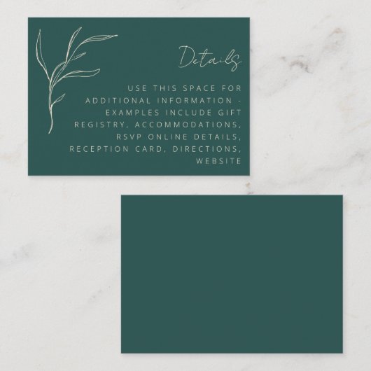 ミニマエレガントリストフローラグ結婚リーンの詳細 エンクロージャーカード (正面/裏面)