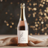 ミニマエレガントリストフローラスケッチカスタムウェディング ワインラベル