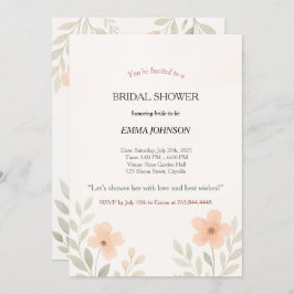 ミニマエレガントリストフローラブライダルシャワー 招待状