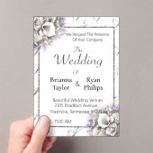 ミニマエレガントリストフローラブーケ アクリル招待状 (インサイチュ (ポータブル))