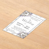 ミニマエレガントリストフローラブーケ アクリル招待状 (レイダウン)