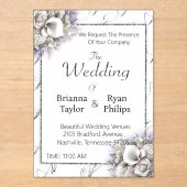 ミニマエレガントリストフローラブーケ アクリル招待状 (正面)