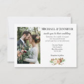 ミニマエレガントリストフローラ秋の結婚式写真 招待状 (正面)