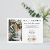 ミニマエレガントリストフローラ秋の結婚式写真 招待状 (スタンド正面)