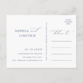 ミニマエレガントリストフローラ結婚スケッチ インビテーションポストカード (裏面)