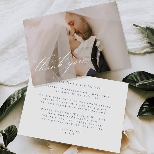 ミニマエレガントリストフローラ結婚スケッチ サンキューカード