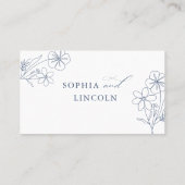 ミニマエレガントリストフローラ結婚スケッチ プレイスカード (裏面)
