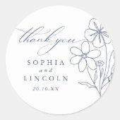 ミニマエレガントリストフローラ結婚スケッチ ラウンドシール (正面)
