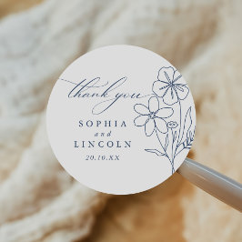 ミニマエレガントリストフローラ結婚スケッチ ラウンドシール