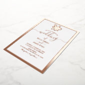 ミニマエレガントリストフローラ結婚写真  箔招待状 (回転した状態)