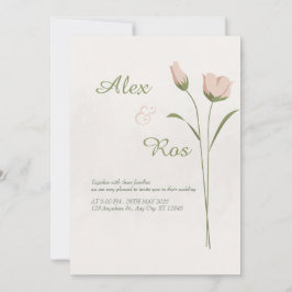 ミニマエレガントリストフローラ結婚式招待状 シーズンカード