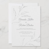 ミニマエレガントリストフローラ結婚式招待状 招待状 (正面)