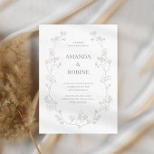 ミニマエレガントリストフローラ結婚式招待状 招待状