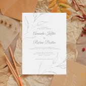 ミニマエレガントリストフローラ結婚式招待状 招待状
