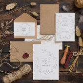 ミニマエレガントリストフローラ結婚式招待状 招待状