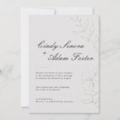 ミニマエレガントリストフローラ結婚式招待状 招待状 (正面)