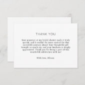 ミニマエレガントリストブライダルシャワーサンキューカード エンクロージャーカード (正面/裏面)