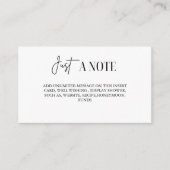 ミニマエレガントリストブライダルシャワーディスプレイカード エンクロージャーカード (正面)