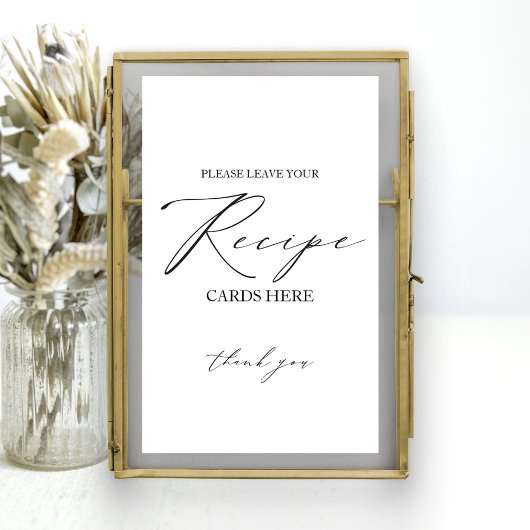 ミニマエレガントリストブライダルシャワーレシピカード記号 ポスター