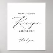 ミニマエレガントリストブライダルシャワーレシピカード記号 ポスター (正面)