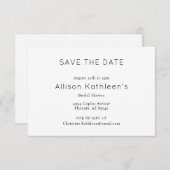 ミニマエレガントリストブライダルシャワー日付の保存 エンクロージャーカード (正面/裏面)