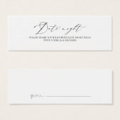 ミニマエレガントリストブライダルシャワー日付ナイトカード (正面&裏面)