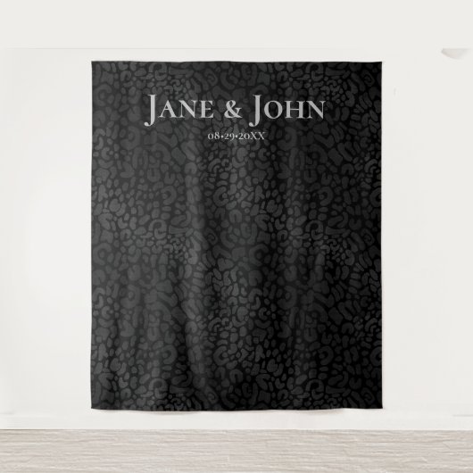 ミニマエレガントリストブラックヒョウ結婚の背景 タペストリー (正面)