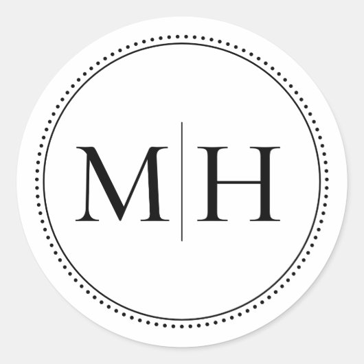 ミニマエレガントリストブラックモノグラ点々のあるム縁ど ラウンドシール (正面)