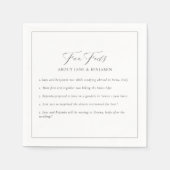 ミニマエレガントリストブラック&ホワイトおもしろいファクト結婚ズ スタンダードカクテルナプキン (正面)