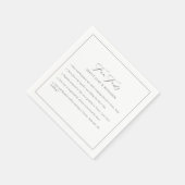 ミニマエレガントリストブラック&ホワイトおもしろいファクト結婚ズ スタンダードカクテルナプキン (角)