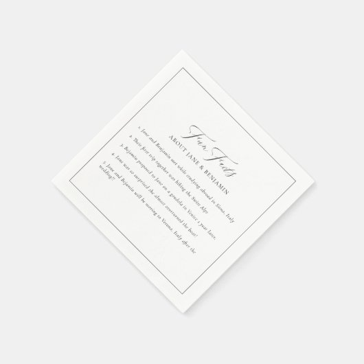 ミニマエレガントリストブラック&ホワイトおもしろいファクト結婚ズ スタンダードカクテルナプキン (角)