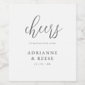 ミニマエレガントリストブラック&ホワイト結婚ズワインラベル ワインラベル (シングルラベル)