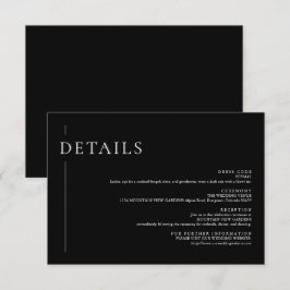 ミニマエレガントリストブラック&ホワイト結婚ズ詳細 エンクロージャーカード