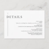 ミニマエレガントリストブラック&ホワイト結婚ズ詳細 エンクロージャーカード (正面)