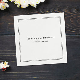 ミニマエレガントリストブラック&ホワイト結婚ズ スタンダードカクテルナプキン