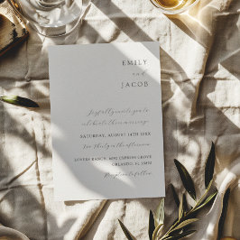 ミニマエレガントリストブラック&ホワクラシックイト結婚ズ 招待状