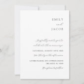 ミニマエレガントリストブラック&ホワクラシックイト結婚ズ 招待状 (正面)