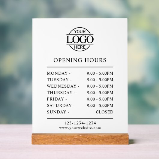 ミニマエレガントリストブラック | 営業時間 アクリルサイン (ニュートラル)
