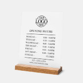 ミニマエレガントリストブラック | 営業時間 アクリルサイン (傾斜)