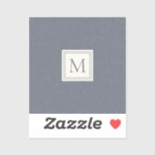 ミニマエレガントリストブルーグレイフェイクリネンモノグラム シール (シート)